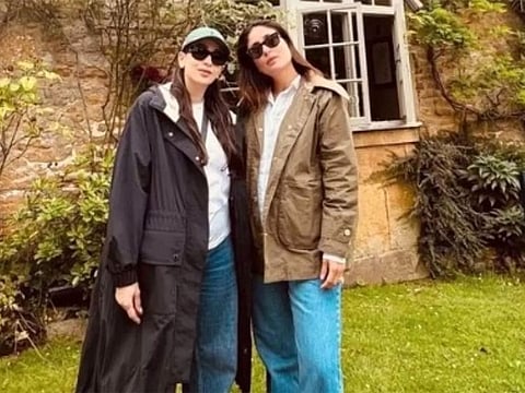 Karishma Kapoor and Kareena Kapoor are currently in London for their summer