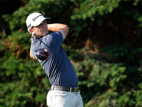 American Jacob Bridgeman plays his shot from the second tee during the first round of the 3M Open on Thursday.
