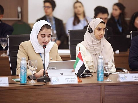 Shayma Al Awadhi, Assistant Undersecretary for Communication and International Relations at the Ministry of Human Resources and Emiratisation (MoHRE) speaking the G20 Labour and Employment Ministers’ Meeting in Brazil.