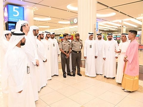 GDRFA Dubai on Mnday hosted its first guest under the “For the World” initiative, Yani Takashi, a Japanese citizen (extreme right) who wore a traditional kimono, symbolic of Japanese culture.