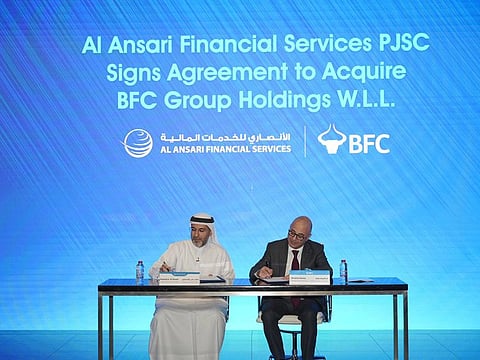 The acquisition expands Al Ansari Financial Services and BFC Group Holdings to over 410 branches across the UAE, Bahrain, Kuwait, and India.