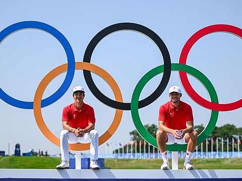 Dubai resident Thorbjorn Olesen (L) teamed up with Nicolai Højgaard in Paris