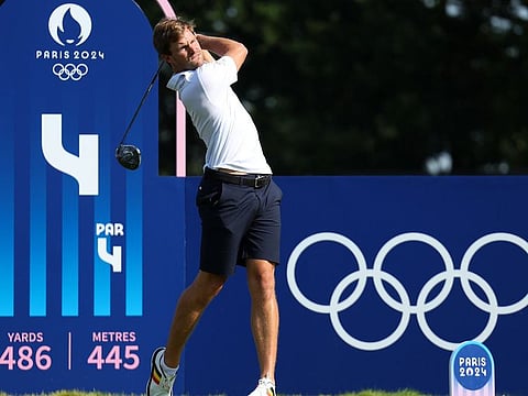 Thomas Detry practices at Le Golf National