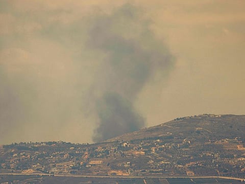 This picture taken from northern Israel shows smoke billowing during Israeli bombardment in southern Lebanon on August 4, 2024, amid ongoing cross-border clashes between Israeli troops and Lebanon's Hezbollah fighters.