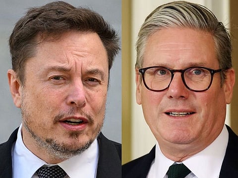 Musk (left) and Starmer in file photos. There’s no justification for comments like that,” Starmer’s spokesman, Dave Pares, said on Monday after the media baron said 'civil war is inevitable’ in the UK.