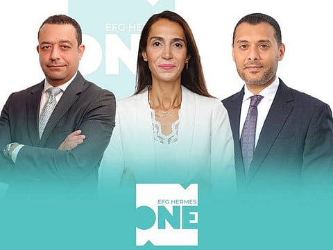Mohamed Sayed Fathy (right), Chief Information Officer of EFG Holding, May El Gammal (cente), Group Chief Marketing and Communications Officer, and Ahmed Waly (left), Global Head of Brokerage at EFG Hermes