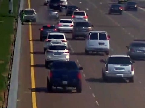 Abu Dhabi Police on Wednesday share a video highlighting the danger of stopping a vehicle at the hard shoulder.