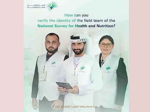 The Ministry of Health and Prevention (MoHAP) encourages individuals to participate in  the National Survey for Health and Nutrition