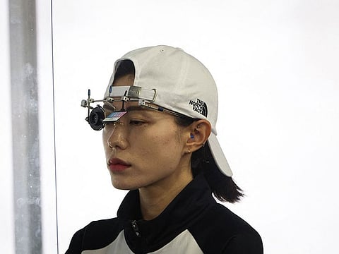 Korea's Kim Ye-ji competes during the 25 M pistol women qualification during the Paris 2024 Olympic Games at Chateauroux Shooting Centre.