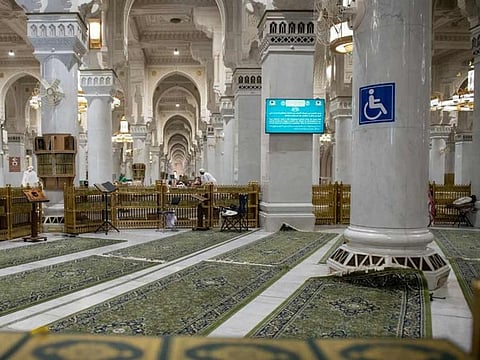 A prayer place designated for the physically challenged worshippers inside the Grand Mosque.