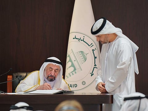His Highness Dr Sheikh Sultan bin Mohammed Al Qasimi, Supreme Council Member and Ruler of Sharjah, announces formal inauguration of the Al Dhaid University on September 16. File photo