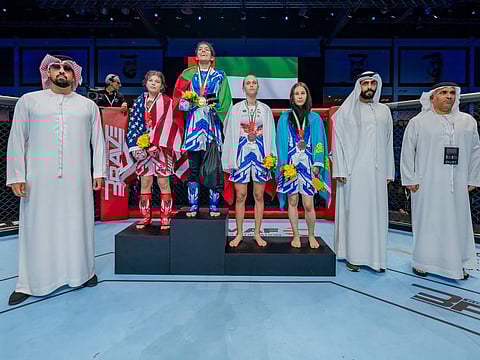 Winners with officials during the award ceremony.