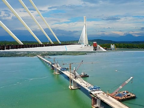 Linked up: The 6.4-billion-peso Panguil Bay Bridge consists of the main bridge (extra-dosed type) 320 meters long, a 1,920-meter-long approach bridge made of pre-stressed concrete girders, and an approach road.