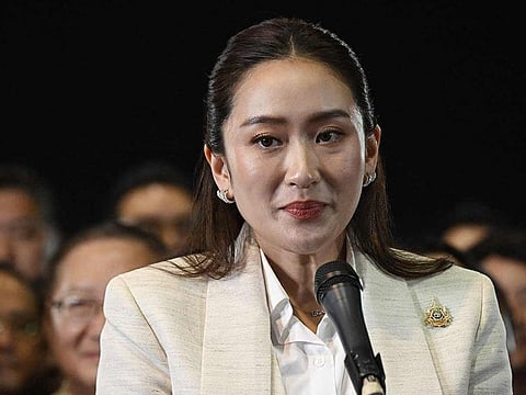 Thailand's new Prime Minister Paetongtarn Shinawatra, known by her nickname "Ung Ing" and daughter of former prime minister Thaksin Shinawatra, takes part in a press conference in Bangkok on August 16, 2024.
