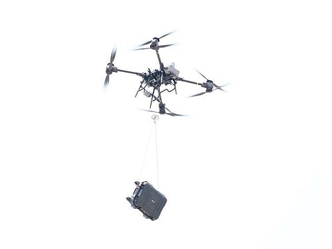 The drone can also send a live feed to the police operations room