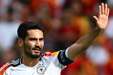 Germany's midfielder Ilkay Gundogan won five Premier League titles and the Champions League in seven seasons with Manchester City before moving to Barcelona last year.