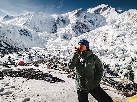 This handout photograph taken on March 28, 2024, and released by 14 Peaks Expedition shows
Nepali mountaineer Nima Rinji Sherpa at the Mount Annapurna base camp.