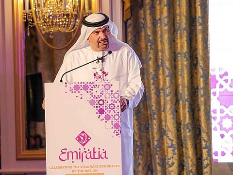 Ismail Al Naqi, Director General of Free Zones Authority of Ajman, addressing the audience at Raffles The Palm Dubai