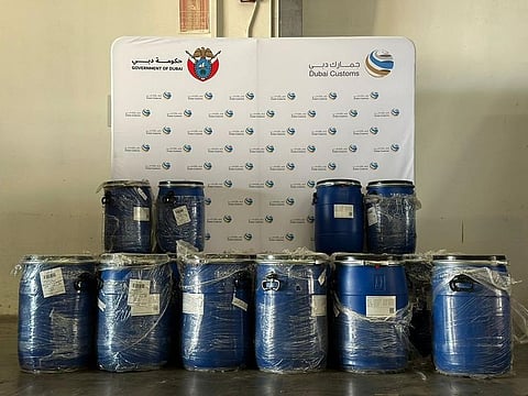 The drug, called Pregabalin, was concealed in 40 barrels in incoming air cargo shipments.