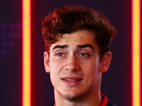 Franco Colapinto of Argentina and Williams talks to the media in the Paddock during previews ahead of the F1 Grand Prix of Italy at Autodromo Nazionale Monza on August 29, 2024 in Monza.