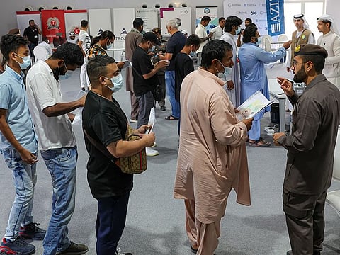 File picture of amnesty applicants at a GDRFA Dubai counter in Al Awir on September 2, the second day of the grace period