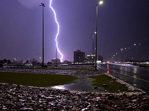 The intense lightning and heavy rainfall have prompted local authorities to issue warnings for residents to be cautious.