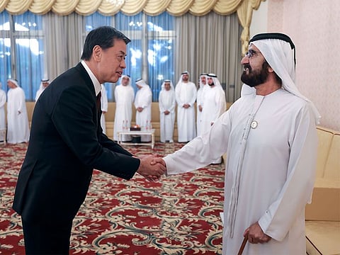 Sheikh Mohammed meets with Makoto Uchida