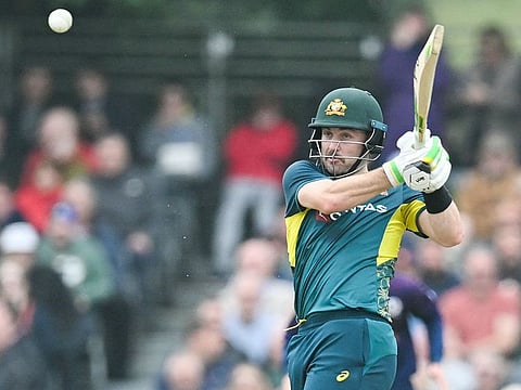 Australia's Josh Inglis bats during the second Twenty20 International match against Scotland at the Grange Cricket Club in Edinburgh, Scotland, on September 6, 2024.