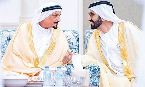 Sheikh Mohammed bin Rashid Al Maktoum with Sheikh Humaid bin Rashid Al Nuaimi