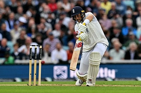 England's Joe Root in action during the thrid cricket Test against Sri Lanka at The Oval cricket ground in London on September 6.