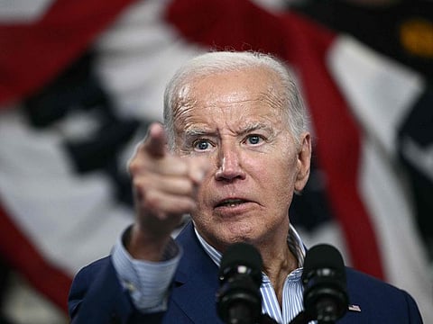 US President Joe Biden delivers remarks on his "Investing in America" agenda in Ann Arbor, Michigan on September 6, 2024.