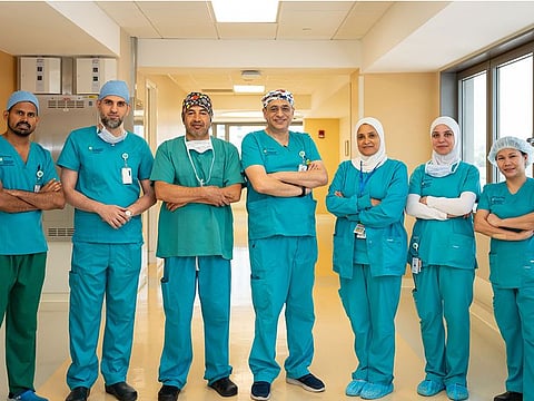 Dr Ahmad Alsweed, Consultant Paediatric Surgeon, along with Dr Ahmad Abdulaziz, Paediatric Anesthesiologist, Dr Mehran Karimi, Paediatric Oncologist, and team at American Hospital Dubai, performed a three-hour procedure on a four-year-old child to remove a large tumour from the thoracic region