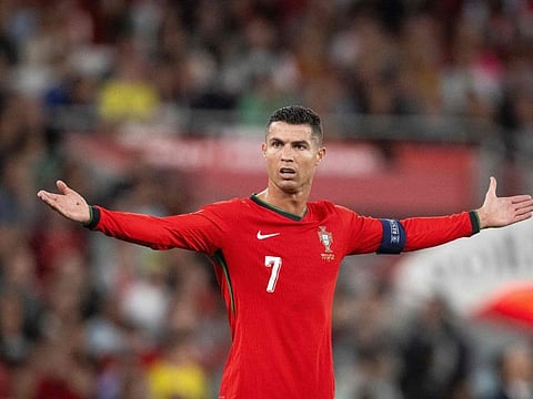 Cristiano Ronaldo reacts during the Uefa Nations League football match, Group A, between Portugal and Scotland at Luz stadium in Lisbon on September 8.