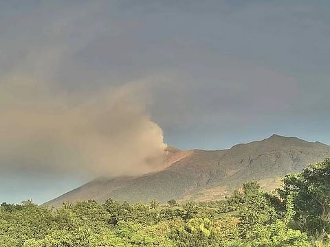 This frame grab shows Kanlaon volcano spewing gas into the air as seen from the observation post in Canlaon City in Negros Oriental province in central Philippines.
