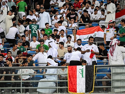 Fans during the 2026 Fifa World Cup Asian qualification football match between Kuwait and Iraq at Jaber Al Ahmad International Stadium in Kuwait City on September 10.