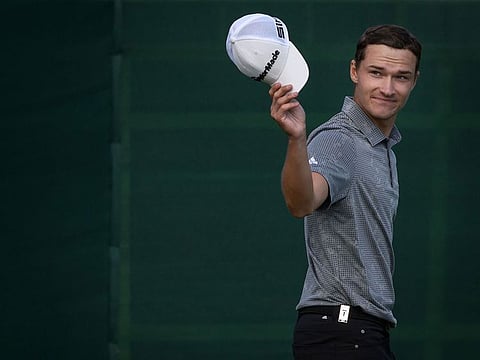 Rasmus Hojgaard kickstarted his challenge with an outrageous chip-in for birdie on the 10th.