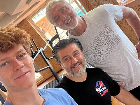 Jannik Sinner with Ulises Badio and Marco Panichi