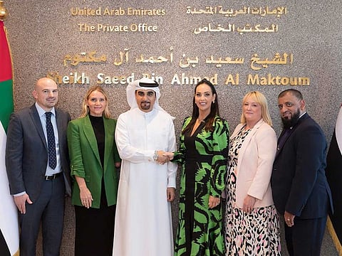 From left: Gareth Lloydwin, Chief Operating Officer, Purple Group; Jessica Smith, Global Ambassador, Purple Tuesday; Hisham Al Gurg, CEO of Seed Group; Tammy Jones, Chief Executive Officer, Purple Group; Charlene Overend, Head of Partnerships, Purple Tuesday; Jabir Khalifa, Head of Project Delivery, Purple Tuesday.