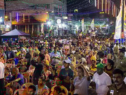 Supporters during a campaign rally for Ranil Wickremesinghe, Sri Lanka's president, not pictured, in Colombo, Sri Lanka, on Wednesday, Sept. 18, 2024.