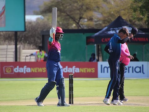 UAE's Vishnu Sukumaran scored a battling 97 against Namibia in the ICC Cricket World Cup League 2.