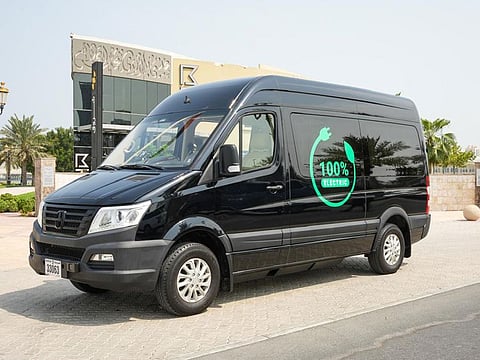 The newly launched family electric taxi launched by Sharjah Taxi.