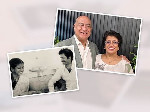 A lifetime partnership: Dubai-based entrepreneur couple Ravinder Kumar Bhat and Sumita Desarkar first met as students in BITS Pilani, Rajasthan, India, in the 1980s, below left.