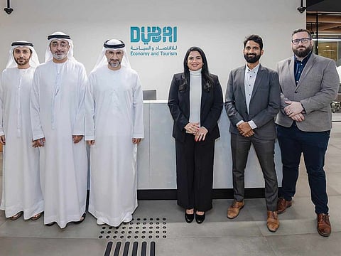 Rajani Nalla, Founder & CEO of Trusity with Abdul Baset Al Janahi, CEO of Dubai SME with their teams