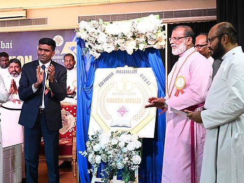 Inauguration of the Golden Jubilee Celebrations on Saturday by by Rt. Rev. Dr Malayil Sabu Koshy Cherian, Bishop of the CSI’s Madhya Kerala Diocese and Satish Kumar Sivan, Consul General of India in Dubai in the presence of Rev Raju Jacob, the Parish Priest