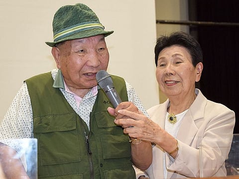 Iwao Hakamada (L) with his 91-year-old sister Hideko (R).