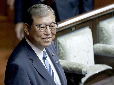 Shigeru Ishiba, president of the Liberal Democratic Party (LDP), arrives for an extraordinary session at the lower house of parliament in Tokyo, Japan, on Tuesday, October 1, 2024.