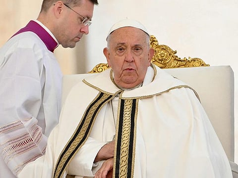 Pope Francis presides over a mass for the opening of the Ordinary General Assembly of the Synod of Bishops, on October 2, 2024 at St Peter's square in The Vatican.