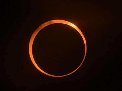 The "ring of fire" eclipse is pictured from Puerto San Julian, Santa Cruz Province, Argentina.