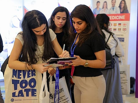 Students interact with exhibitors on Day 2 of GN Edufair