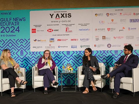 From left: Greta Carlson, Senior Recruitment Manager at INTO Global; Diane Weston, Senior International Officer at University of Kent; Prof Garima Chaklader, Assistant Professor for Economics, TETR College of Business; and Ramiz Sheikh, Sales & Delivery Manager at UniHawk, moderator of the session on Globalisation and International Education: Preparing Students for a Global Workforce